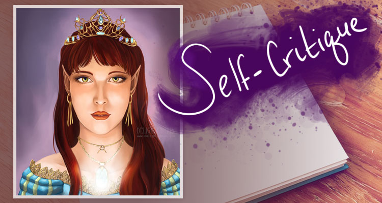 Self-critique banner collage with digital painting For the Love of Gold