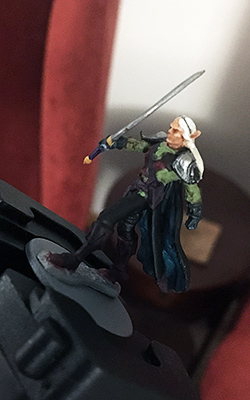 D&D Mini painting work in progress of male elven ranger