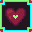 Neon pixel heart animated to look like it's beating