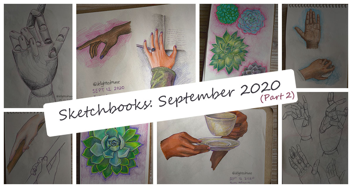 Sketchbooks: September 2020 (Part 2) featured image with multiple sketchbook pages collaged into a single image